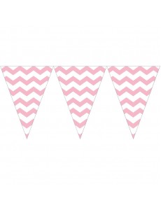 Bandeirolas Chevron Rosa Claro